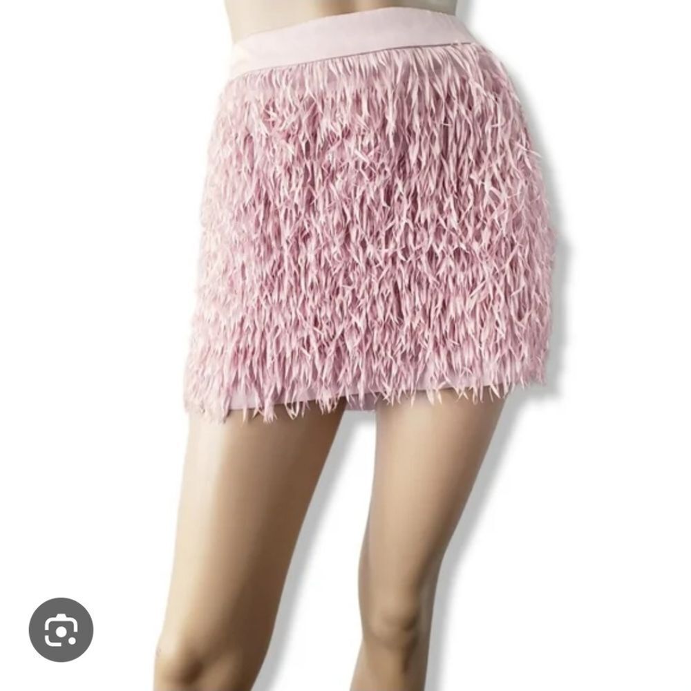 NWT Express Pink Feathered Mini Skirt Size 6